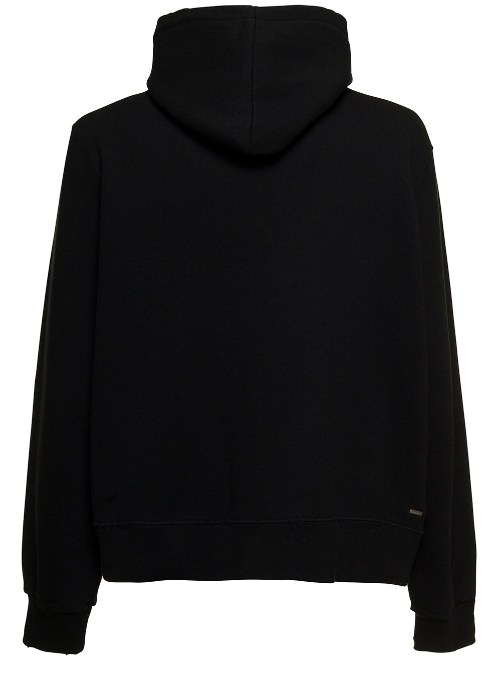 Amiri Man S Black Jersey Hoodie With Front Bandana Logo Cotton Sweatshirts