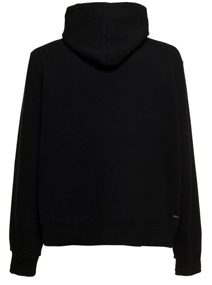 Amiri Man S Black Jersey Hoodie With Front Bandana Logo Cotton Sweatshirts
