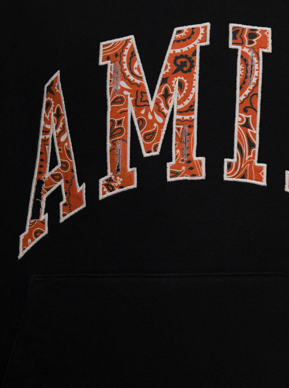 Amiri Man S Black Jersey Hoodie With Front Bandana Logo Cotton Sweatshirts