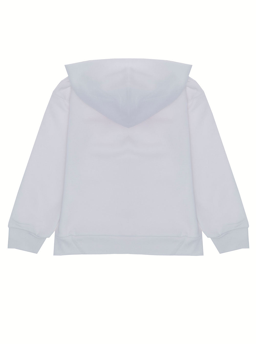 Balenciaga Girl White Cotton Hoodie With Logo Print Sweatshirts