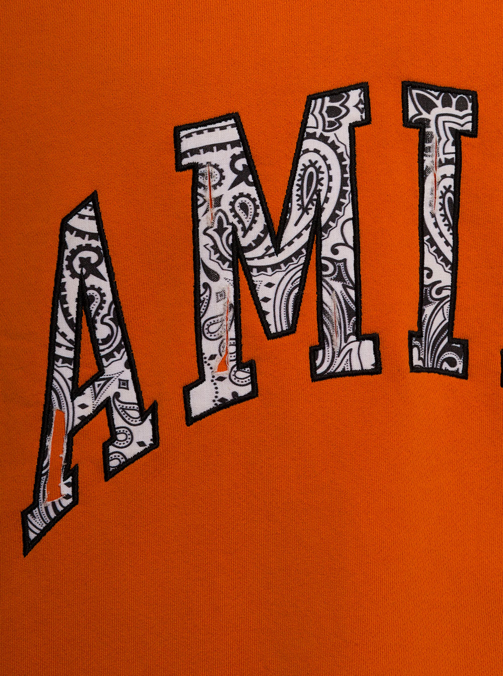 Amiri Man Orange Jersey Sweatshirt With Bandana Logo Cotton Sweatshirts