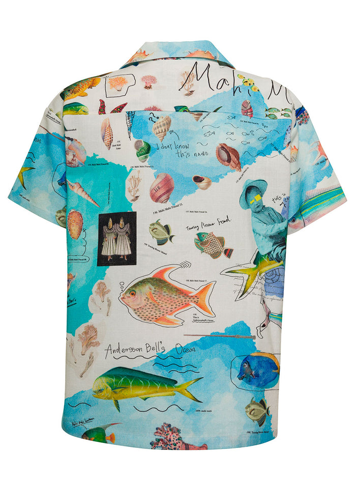 Andersson Bell Man S Cotton Shirt With Multicolor Print And Blouses