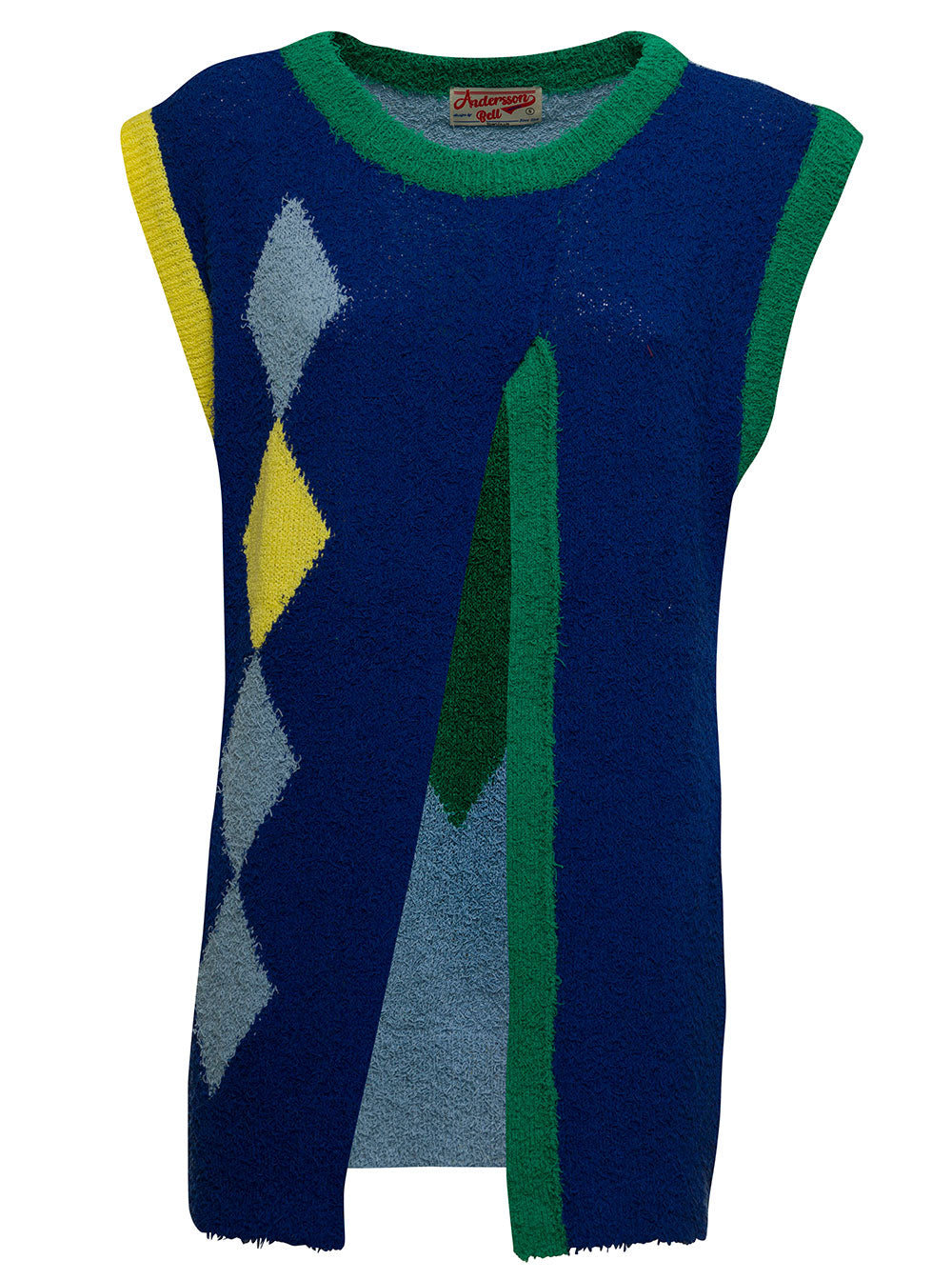Andersson Bell Womans Multicolor Vest With Geometric Print Blu Polyester Acrylic Jersey