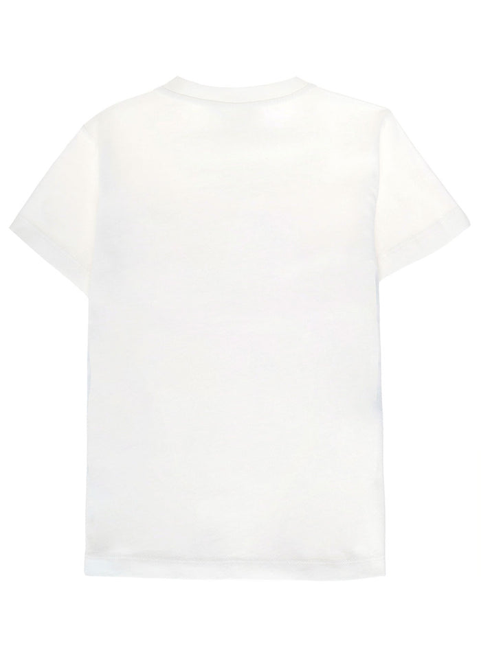Emporio Armani Boy Cotton White T-Shirt With Print Tshirts And Polo Shirts