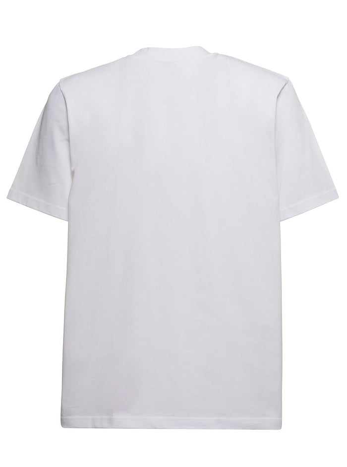 Casablanca White Organic Cotton Mans T-Shirt With Logo Tshirts And Polo Shirts