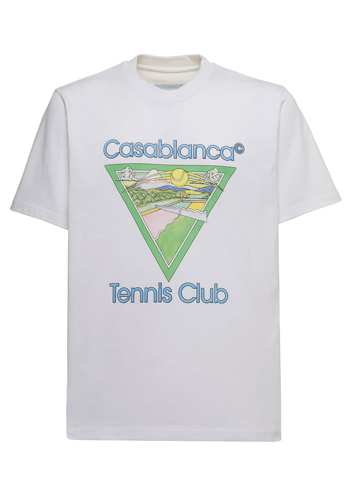 Casablanca White Organic Cotton Mans T-Shirt With Logo Tshirts And Polo Shirts