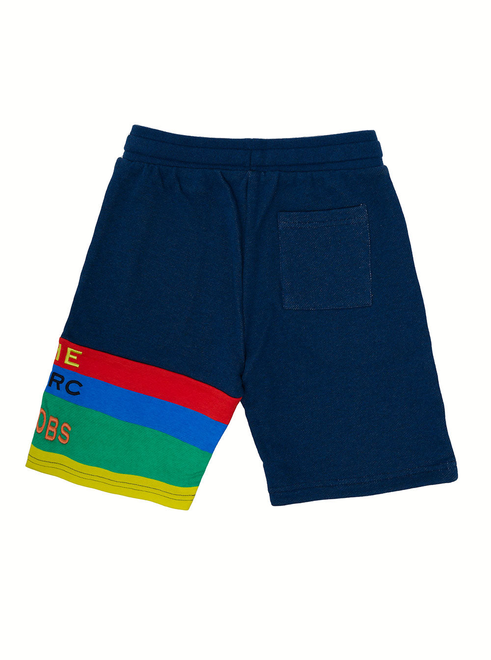 Marc Jacobs Boy Cotton Blu Bermuda With Colored Stripes Shorts And