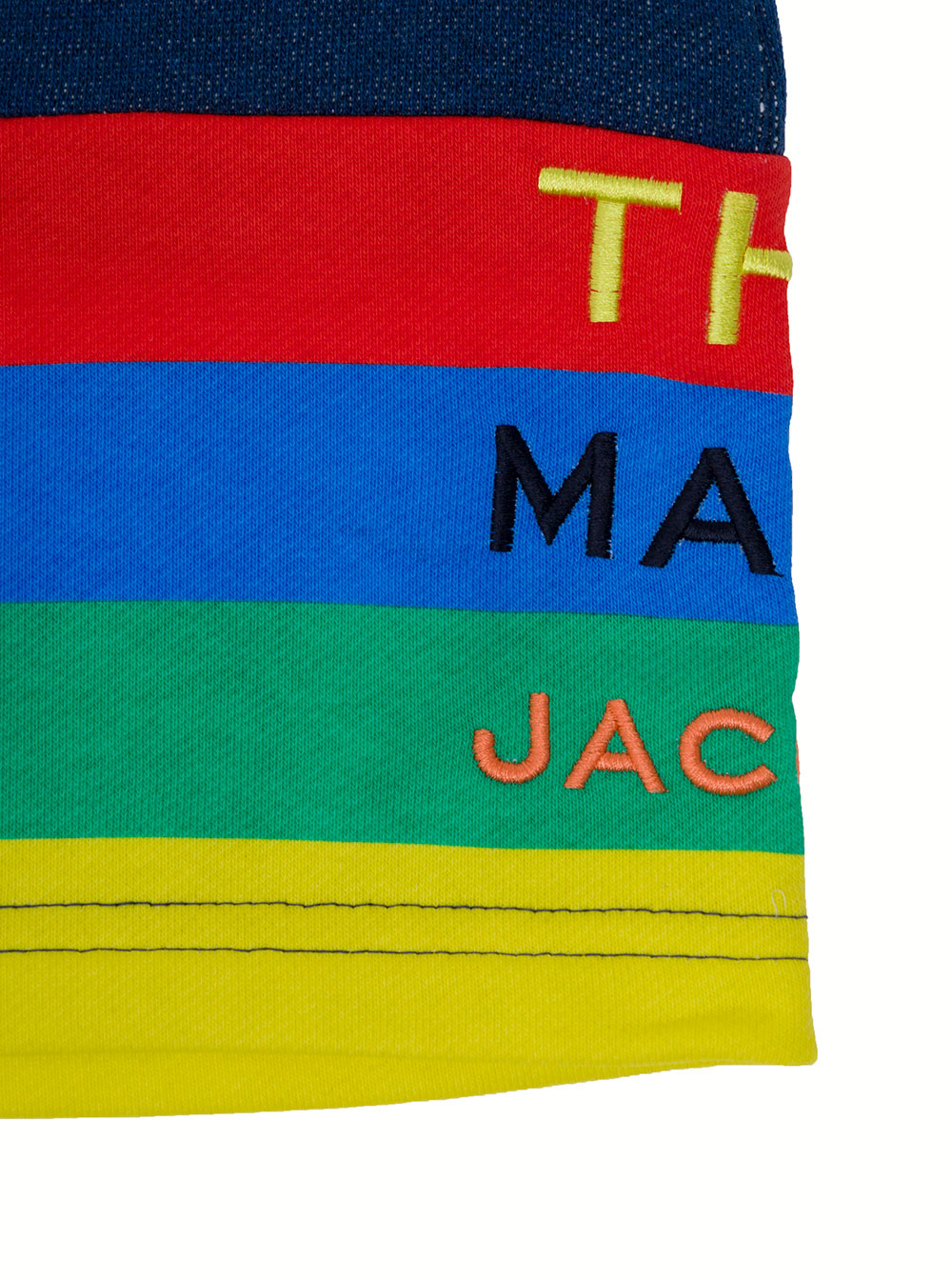 Marc Jacobs Boy Cotton Blu Bermuda With Colored Stripes Shorts And