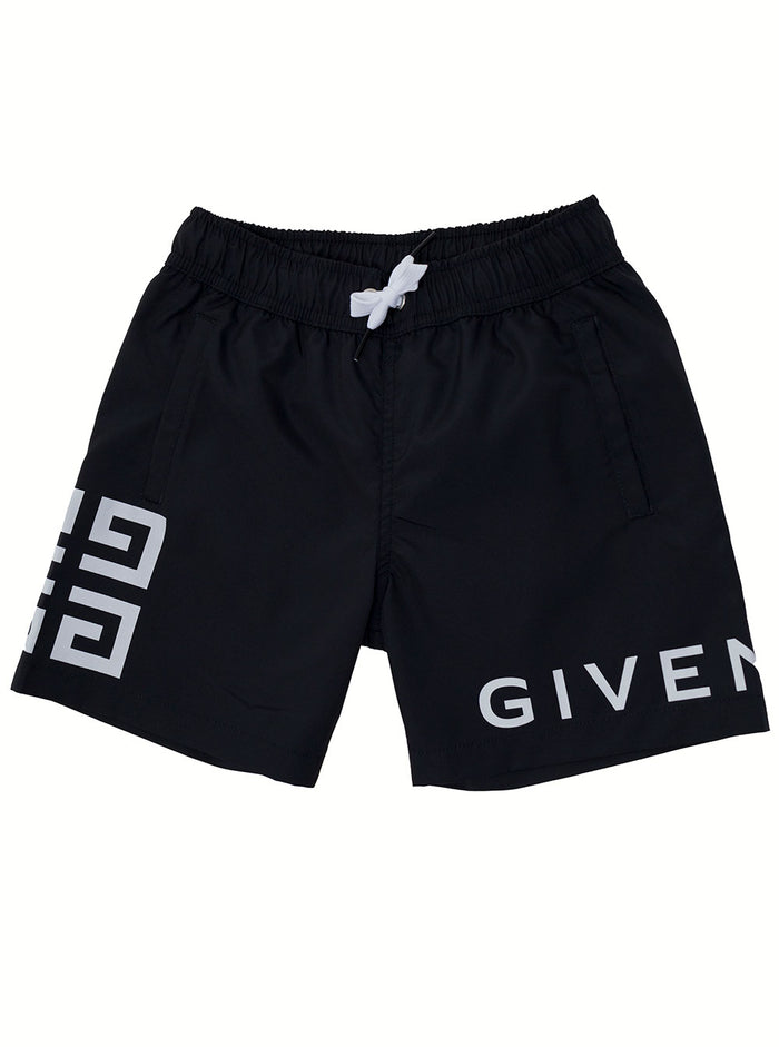 Shorts Black Polyester And Bermuda