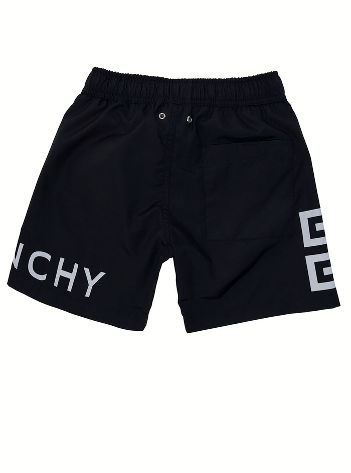 Shorts Black Polyester And Bermuda