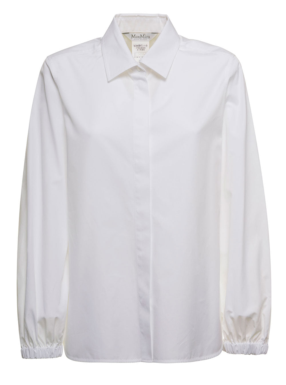 Sesia Max Mara Womans Cotton Poplin Shirt White And Blouses