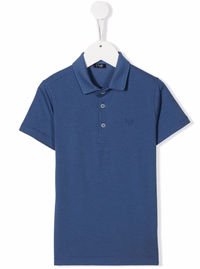 Il Gufo Kids Boy S Blue Cotton Piquet Polo Shirt With Logo Light Tshirts And
