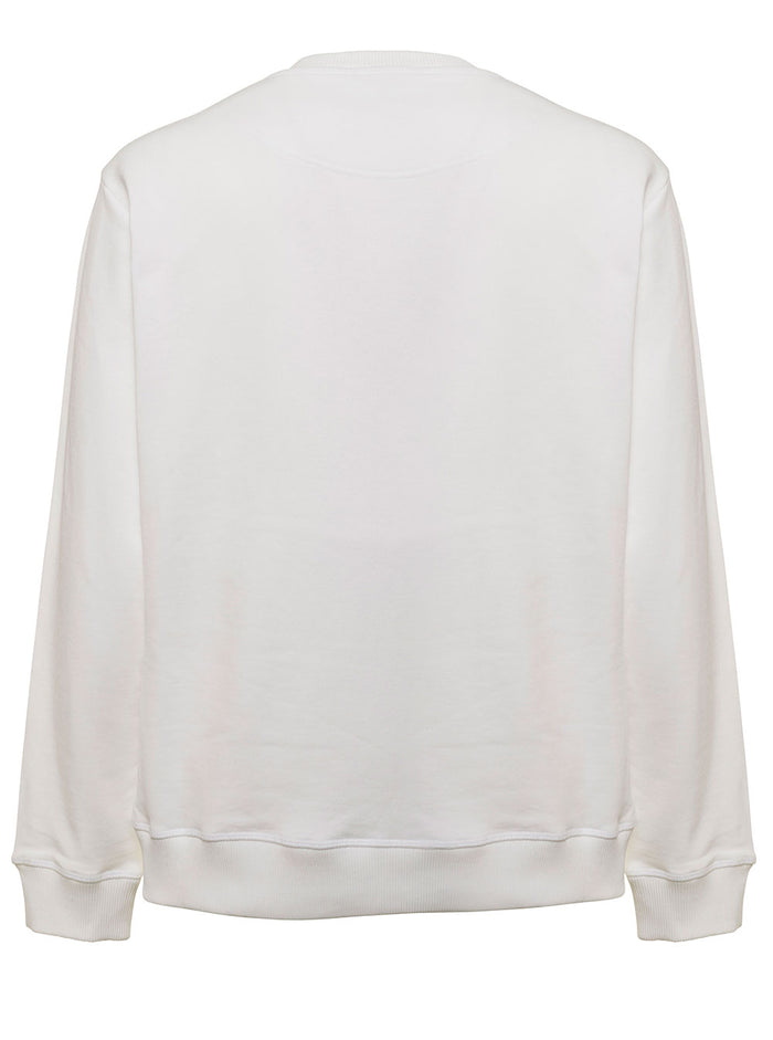 White Cotton Mans Sweatshirt With Kenzo Tiger Logo Sweatshirts