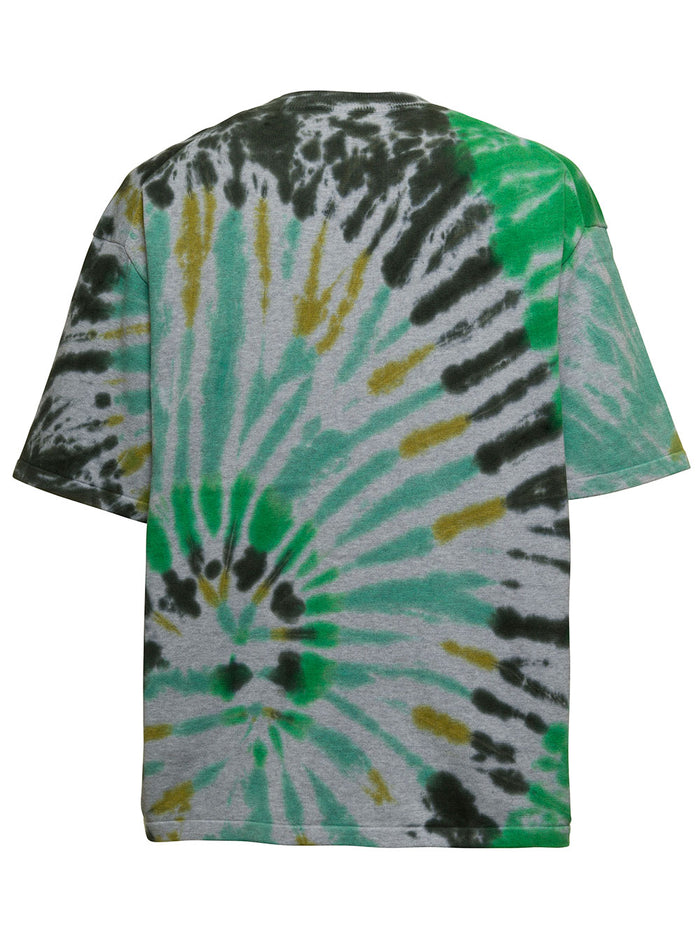Kenzo Man Cotton Tie Dye T-Shirt With Tiger Print Tshirts And Polo Shirts