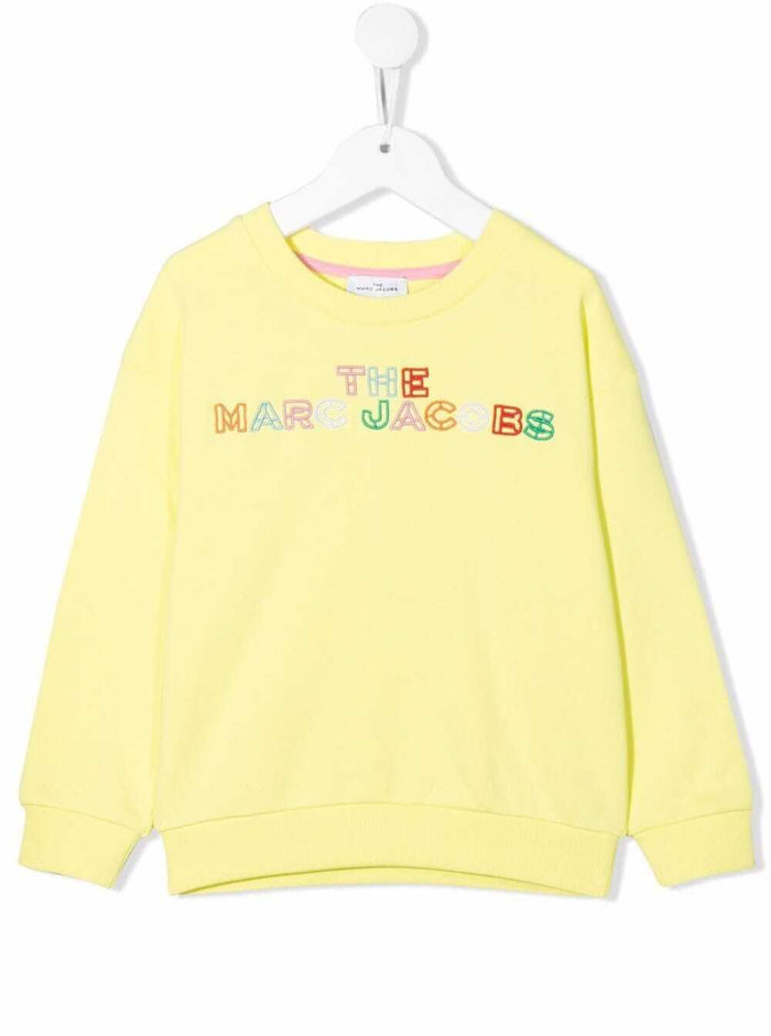 Marc Jacobs Girl Cotton Yellow Sweatshirt With Embroidery Logo Sweatshirts