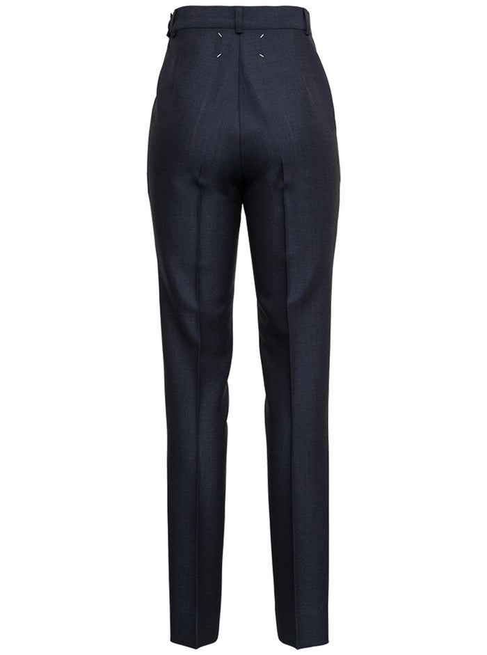 Anthracite Grey Tailored Pants Wool Blend Mohair Trousers