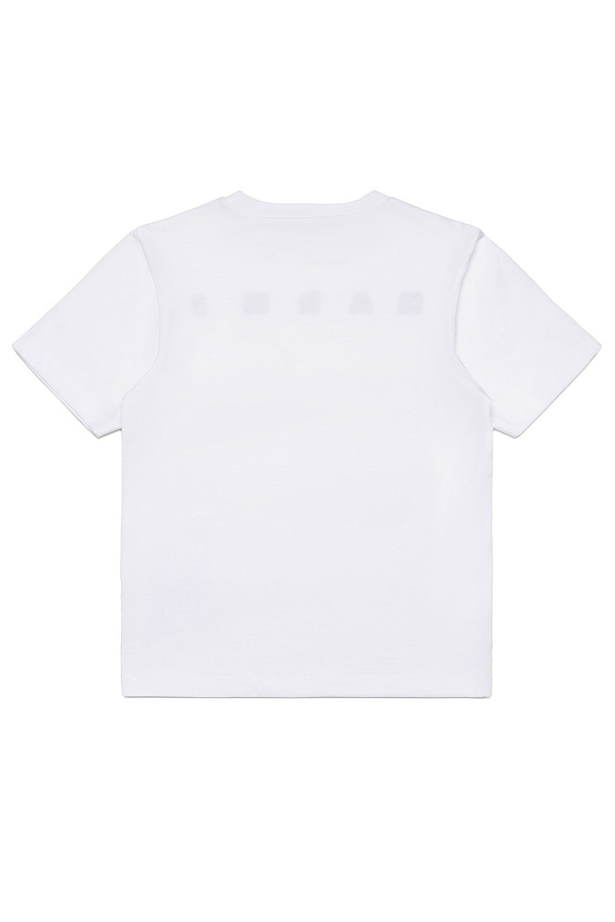 Marni Kids Boys White Cotton T-Shirt With Logo Print Tshirts And Polo Shirts