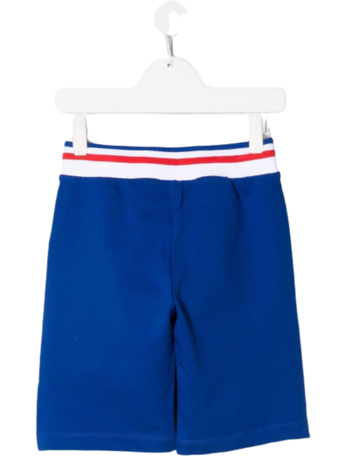 Moschino Boy Blue Jersey Shorts With Logo Blu Cotton And Bermuda