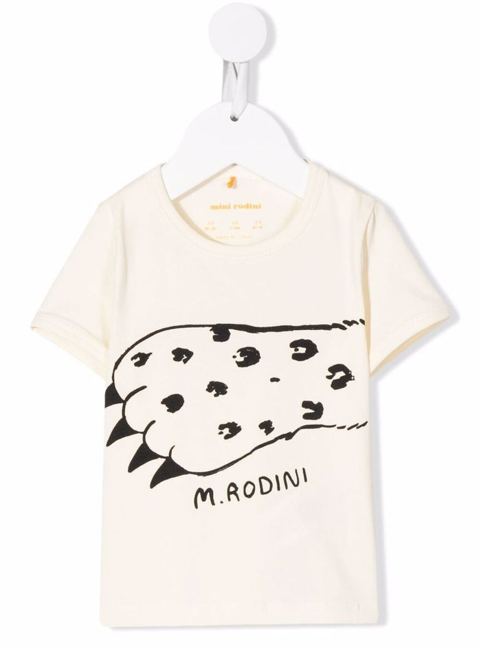 Mini Rodini Kids Girls White Mount Kilimanjaro Organic Coatton T-Shirt Cotton Elastane Tshirts And Polo Shirts