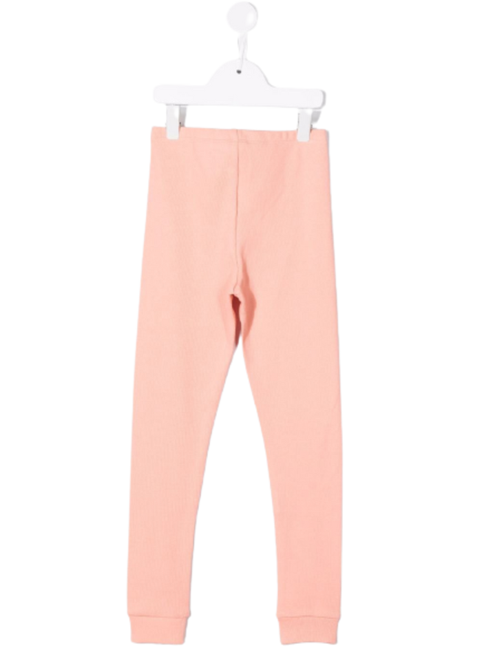 Mini Rodini Girl Organic Cotton Rib Pink Leggings Elastane Trousers