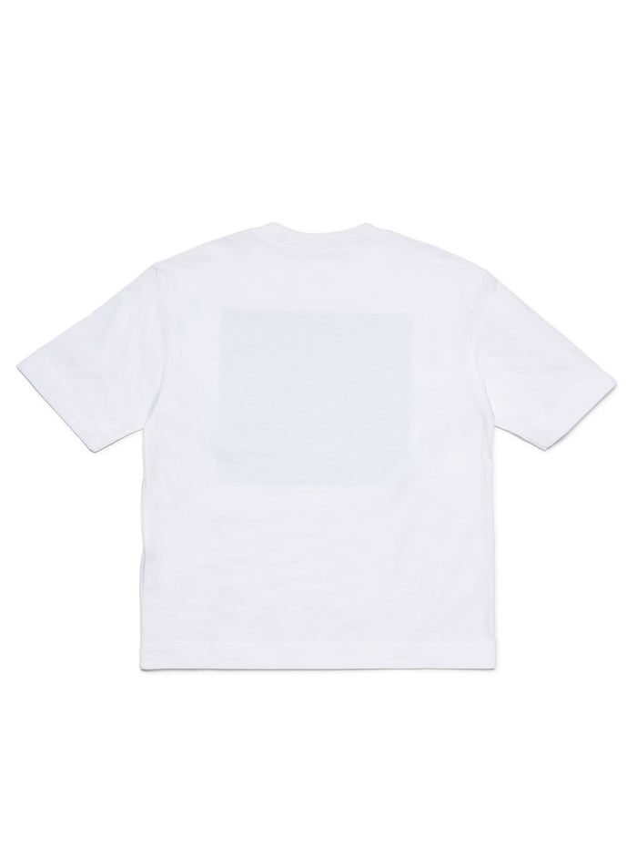 Marni Kids Girls White Cotton T-Shirt With Logo Print Jersey