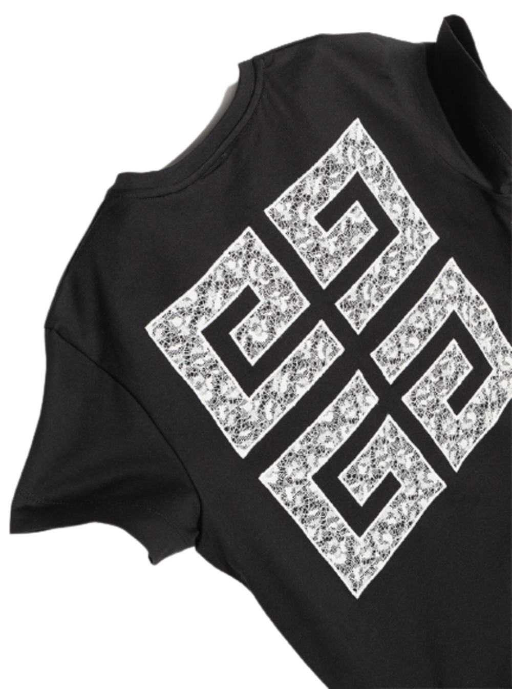 Givenchy Girls Black Cotton T-Shirt With Logo Tshirts And Polo Shirts