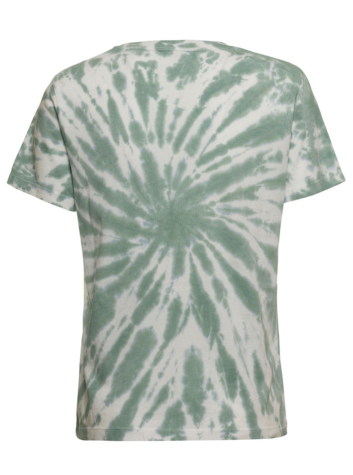 Kenzo Womans Tie Dye Cotton T-Shirt With Rainbow Logo Print Tshirts And Polo Shirts