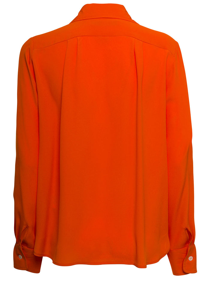 Grigfoni Woman Orange Silk Blend Shirt Acrylic And Blouses