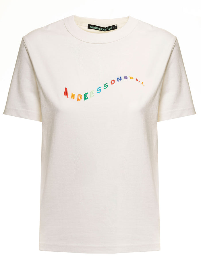 Andersson Bell Woman White Cotton T-Shirt With Print Tshirts And Polo Shirts