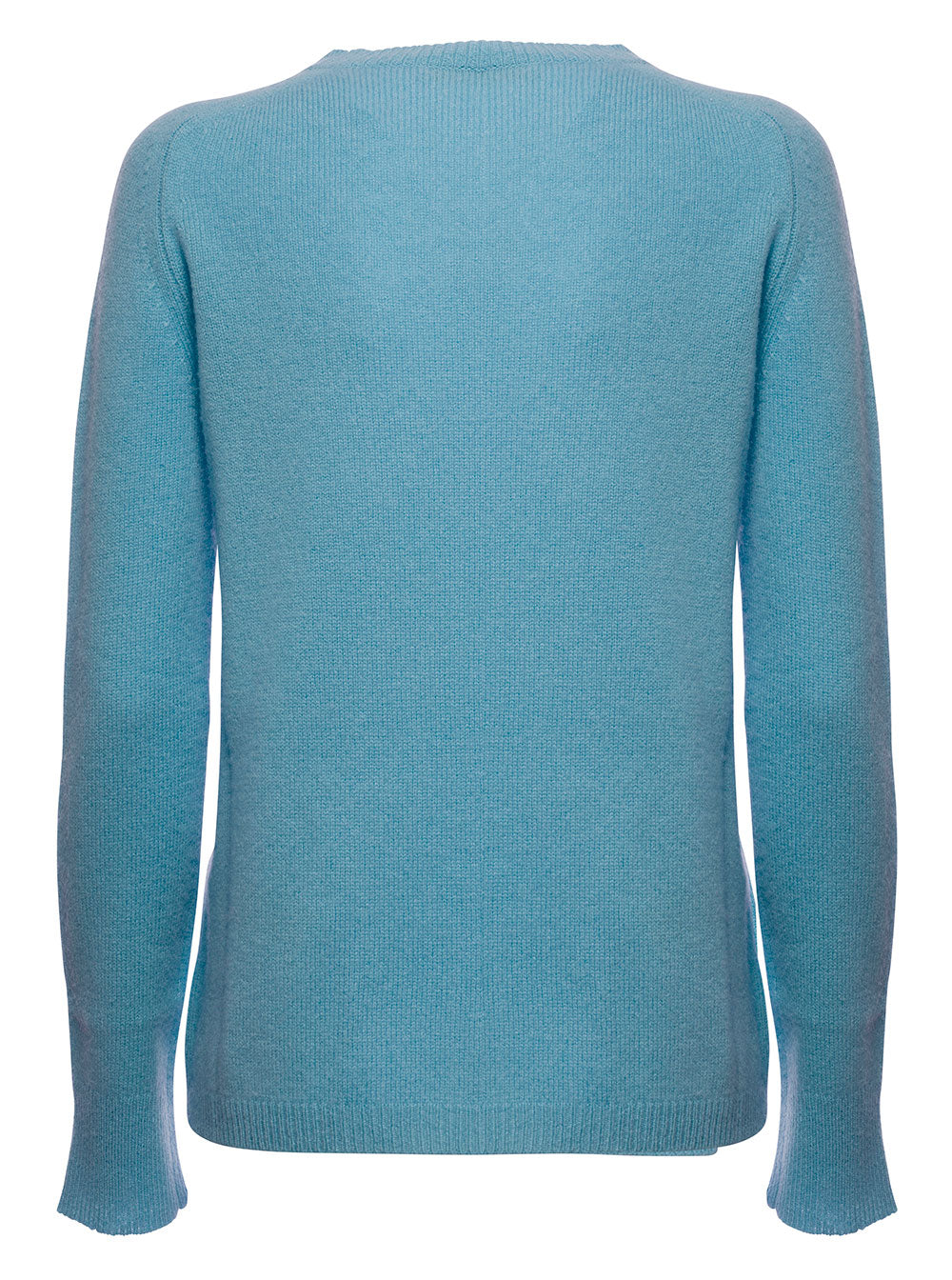 S Max Mara Women Crew Neck Cashmere Light Blue Sweater Jersey