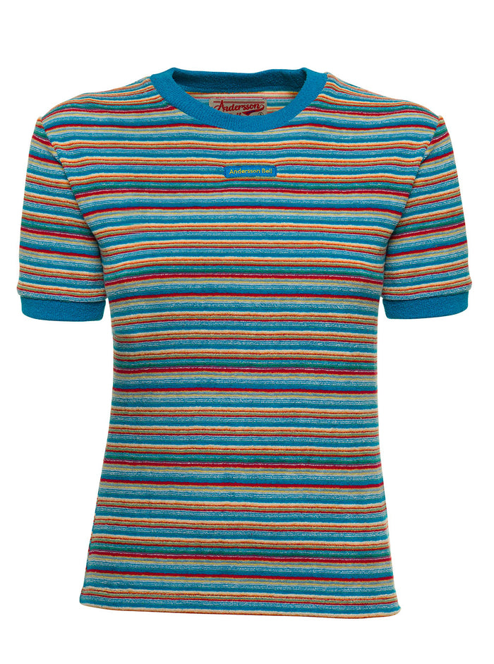 Andersson Bell Woman Multicolor Striped Cotton T-Shirt Blu Tshirts And Polo Shirts