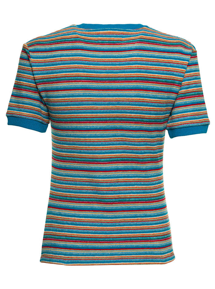 Andersson Bell Woman Multicolor Striped Cotton T-Shirt Blu Tshirts And Polo Shirts
