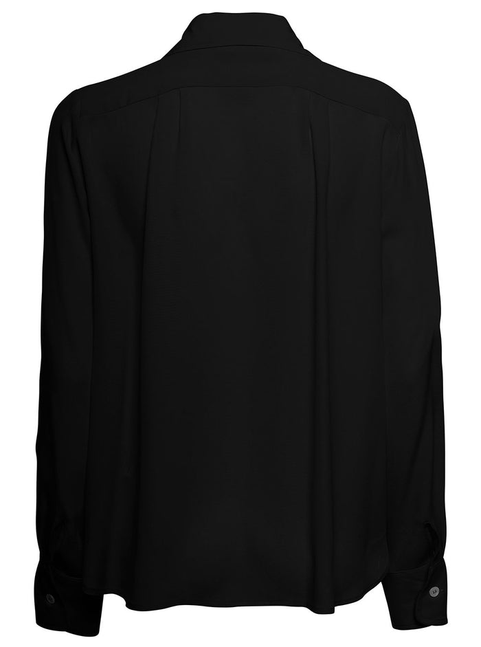 Grigfoni Woman Black Silk Blend Shirt Acrylic And Blouses