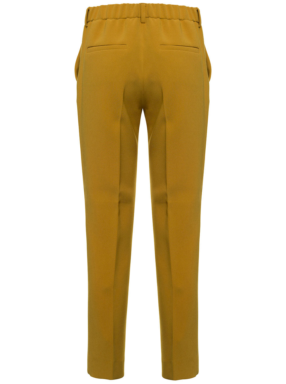 Alberto Biani Woman Mustard Colored Triacetate Trousers Yellow Polyester