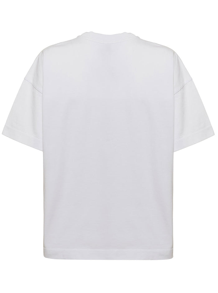 Kenzo Woman White Cotton T-Shirt With Front Print Tshirts And Polo Shirts