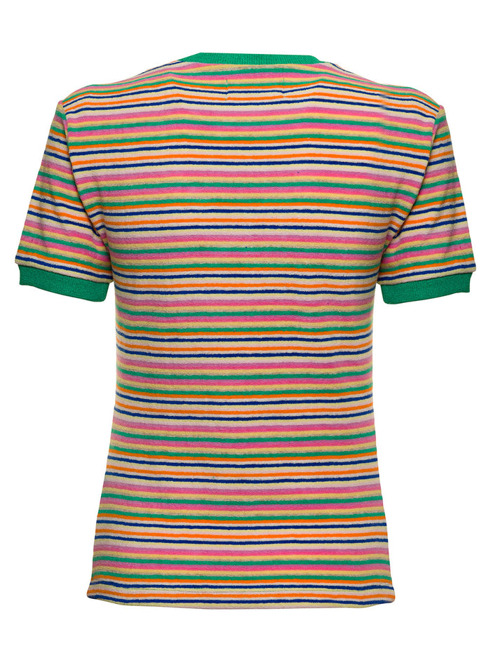 Andersson Bell Woman Multicolor Striped Cotton T-Shirt Orange Tshirts And Polo Shirts