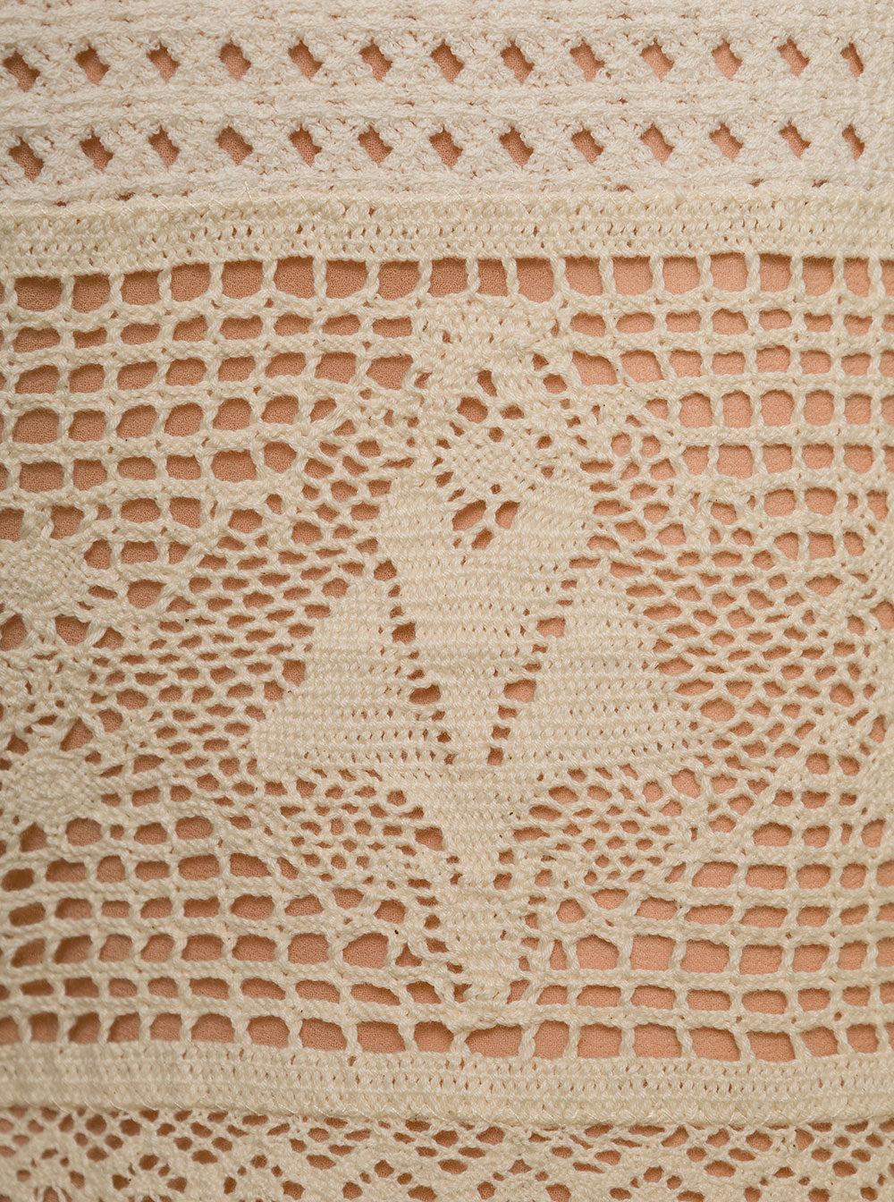 Semicouture Dalia Openwork Beige Cotton Woman Shorts And Bermuda