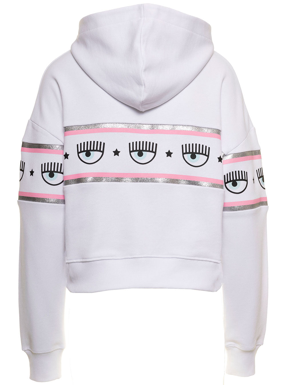 Chiara Ferragni Logomania White Cotton Woman Hoodie Sweatshirts