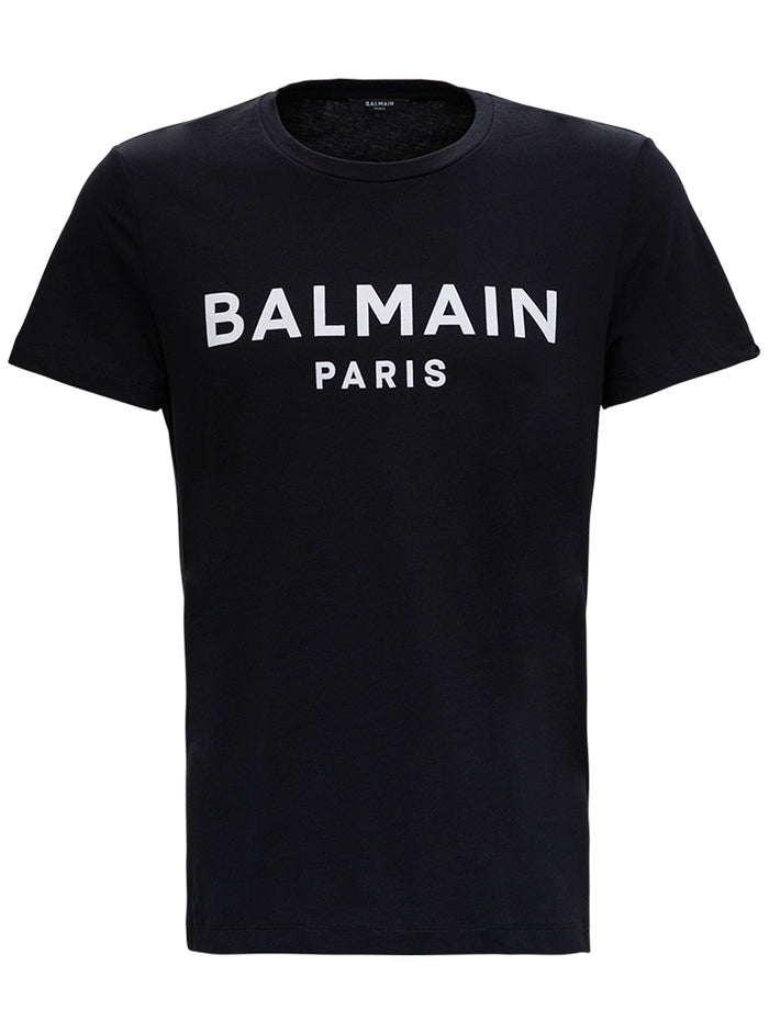 Black Jersey Tee With Contrasting Logo Organic Cotton Tshirts And Polo Shirts