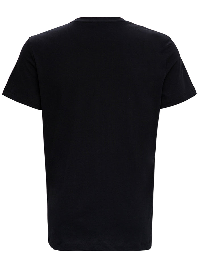 Black Jersey Tee With Contrasting Logo Organic Cotton Tshirts And Polo Shirts