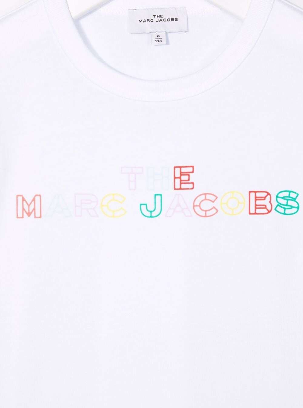 Marc Jacobs Girl White Cotton T-Shirt With Logo Tshirts And Polo Shirts