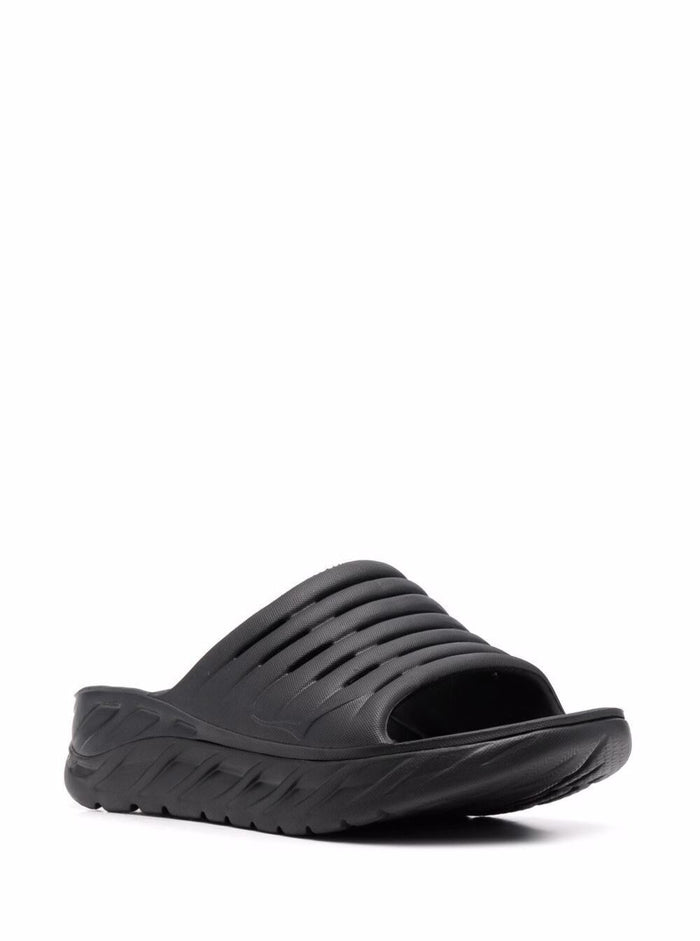Ora Recovery Slide Black Flat Shoes