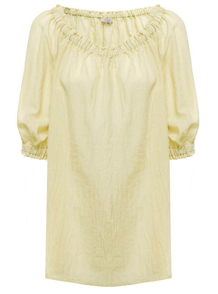 Antonelli Womans Yellow Cotton Blouse Shirts And Blouses