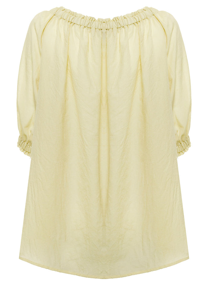 Antonelli Womans Yellow Cotton Blouse Shirts And Blouses