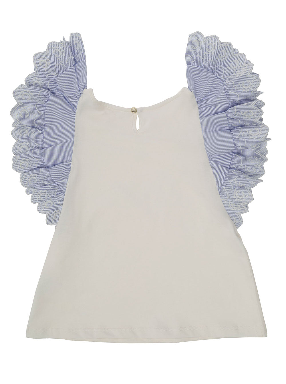 Chloé Girl Cotton White Top With Frills Tops