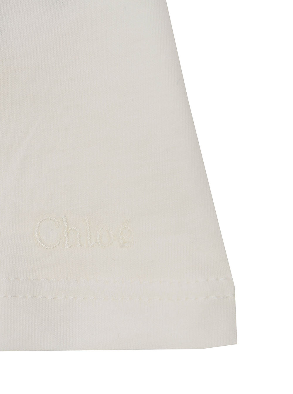 Chloé Girl Cotton White Top With Frills Tops