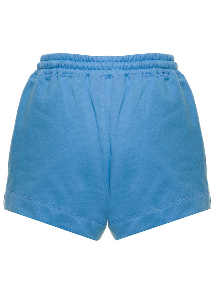Drawstring Shorts Blu Organic Cotton And Bermuda