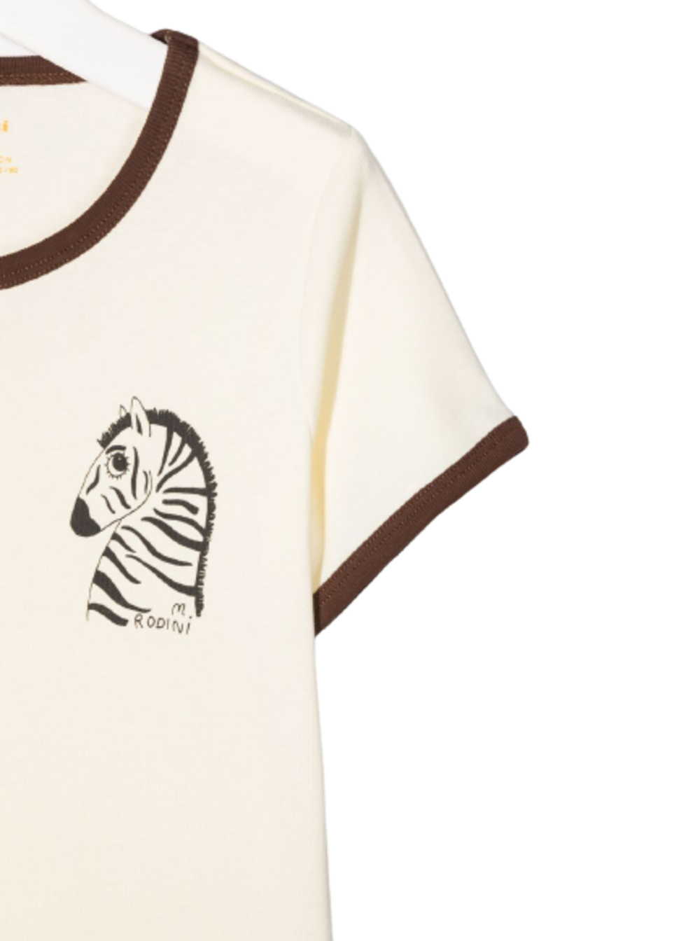 Mini Rodini Boy White Cotton T-Shirt With Zebra Print Organic Tshirts And Polo Shirts