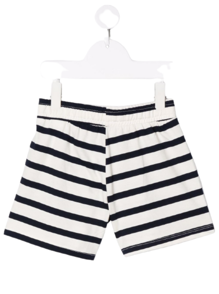 Lizard Mini Rodini Boys Striped Shorts Blu Organic Cotton And Bermuda