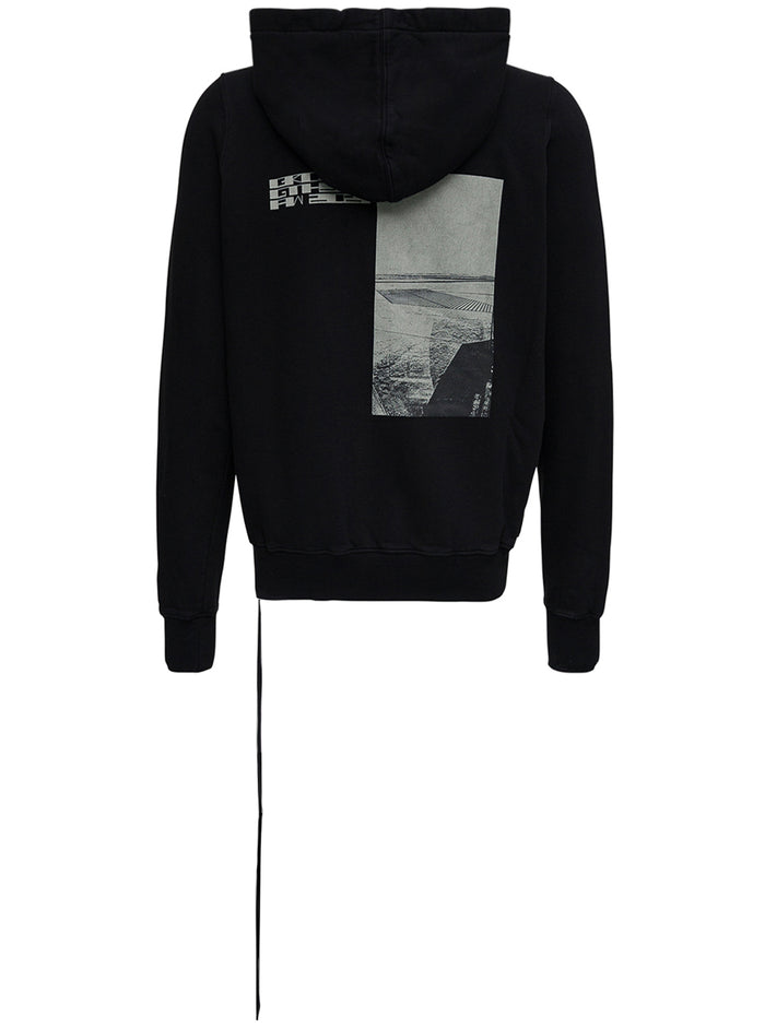 Jason Black Cotton Hoodie With Back Print Sweatshirts